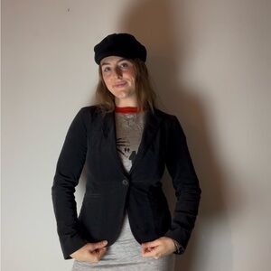 Y2k Calvin Klein Black Corduroy Fitted Blazer